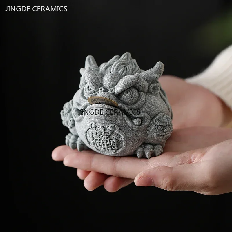 Aquarium Fish House - Creative Sandstone Fengshui Gold Toad Tea