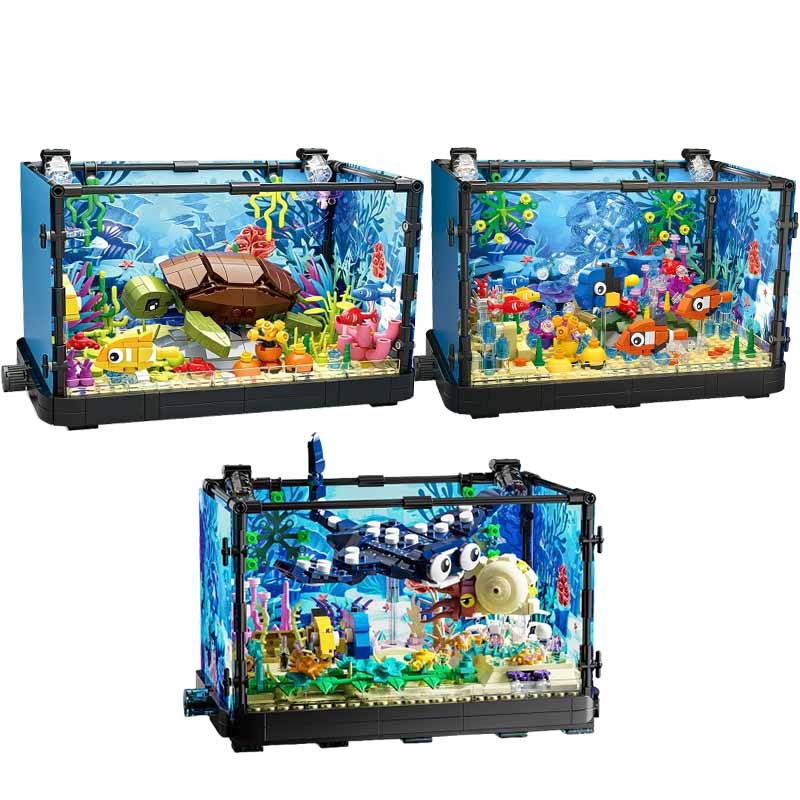 Aquarium Fish House - Fish Tank Building Block Set with